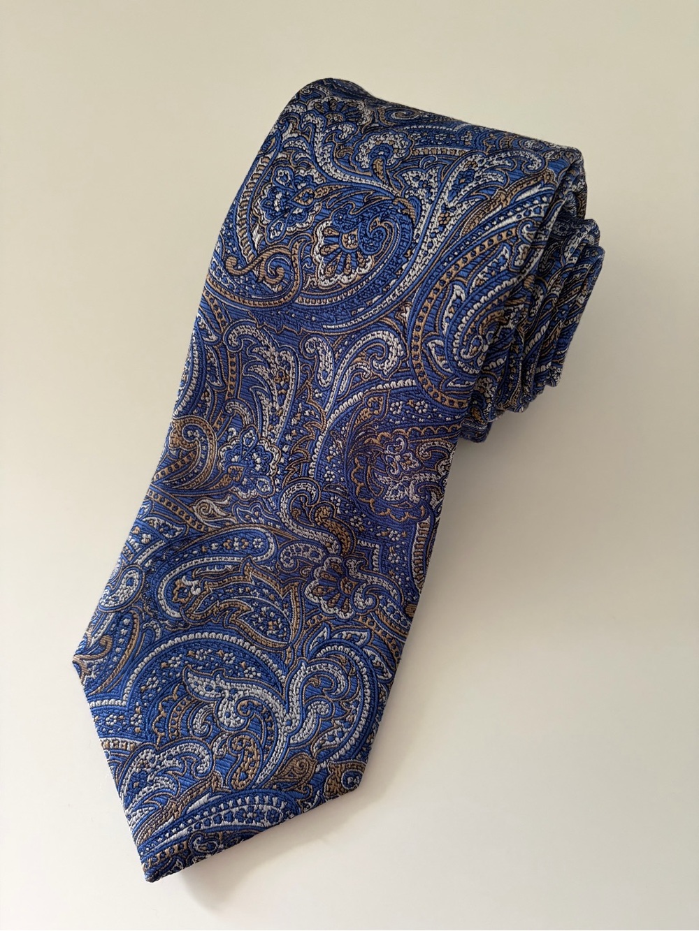Pronto Uomo Men's Tie 100% Silk Tall Purple Paisley